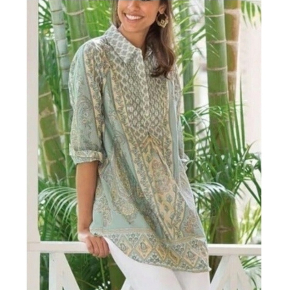 Soft Surroundings Floral Paisley Tabitha‎ Popover Tunic